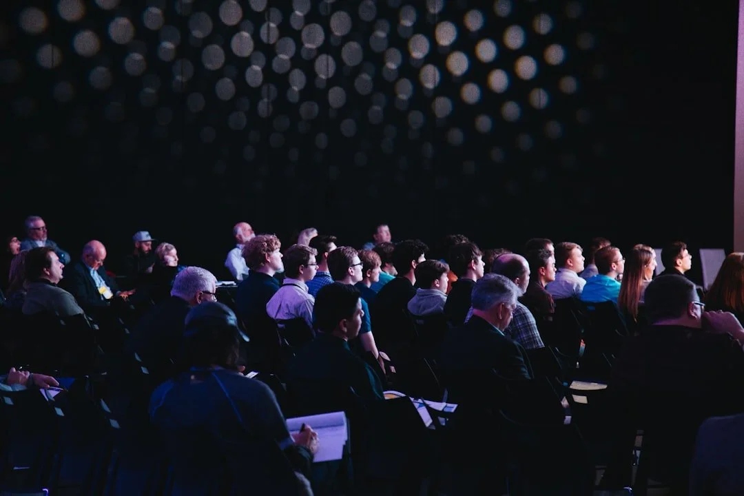 An audience at a keynote presentation